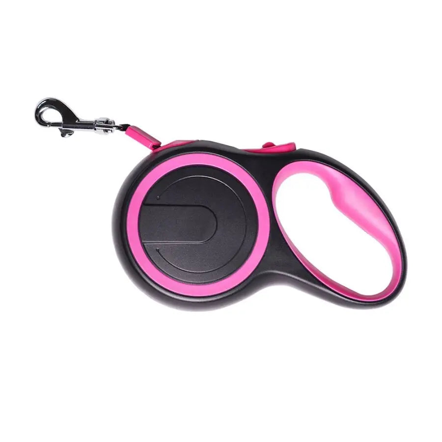 Portable automatic retractable dog leash with ergonomic and secure grip.

