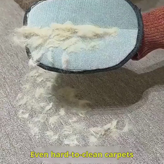 Short video showcasing the StaticLift grooming glove removing pet hair easily