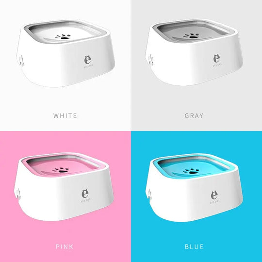 different colored Pet No Spill Water Bowl