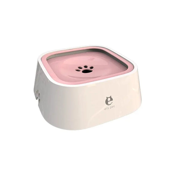 pink white colored Pet No Spill Water Bowl