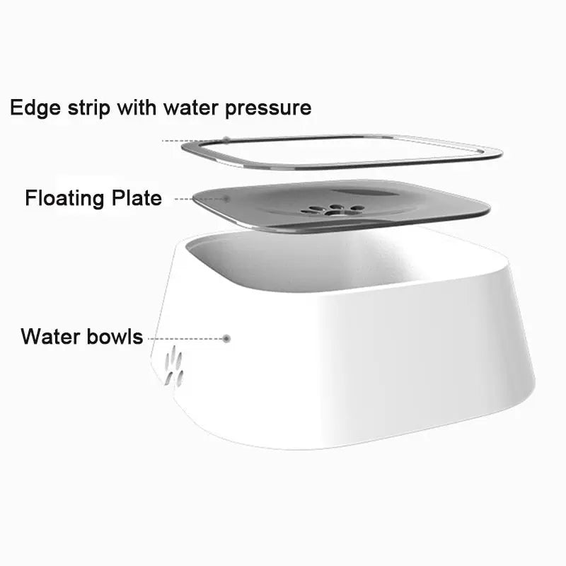 white Pet No Spill Water Bowl